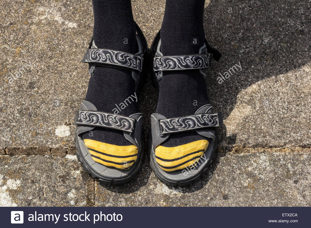 Man wearing socks and sandals Stock Photo 84165882 Alamy