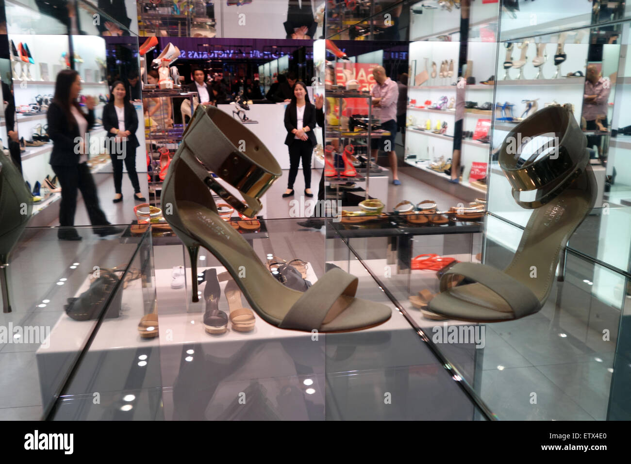 Dubai, United Arab Emirates, women's shoes in a shop window Stock Photo