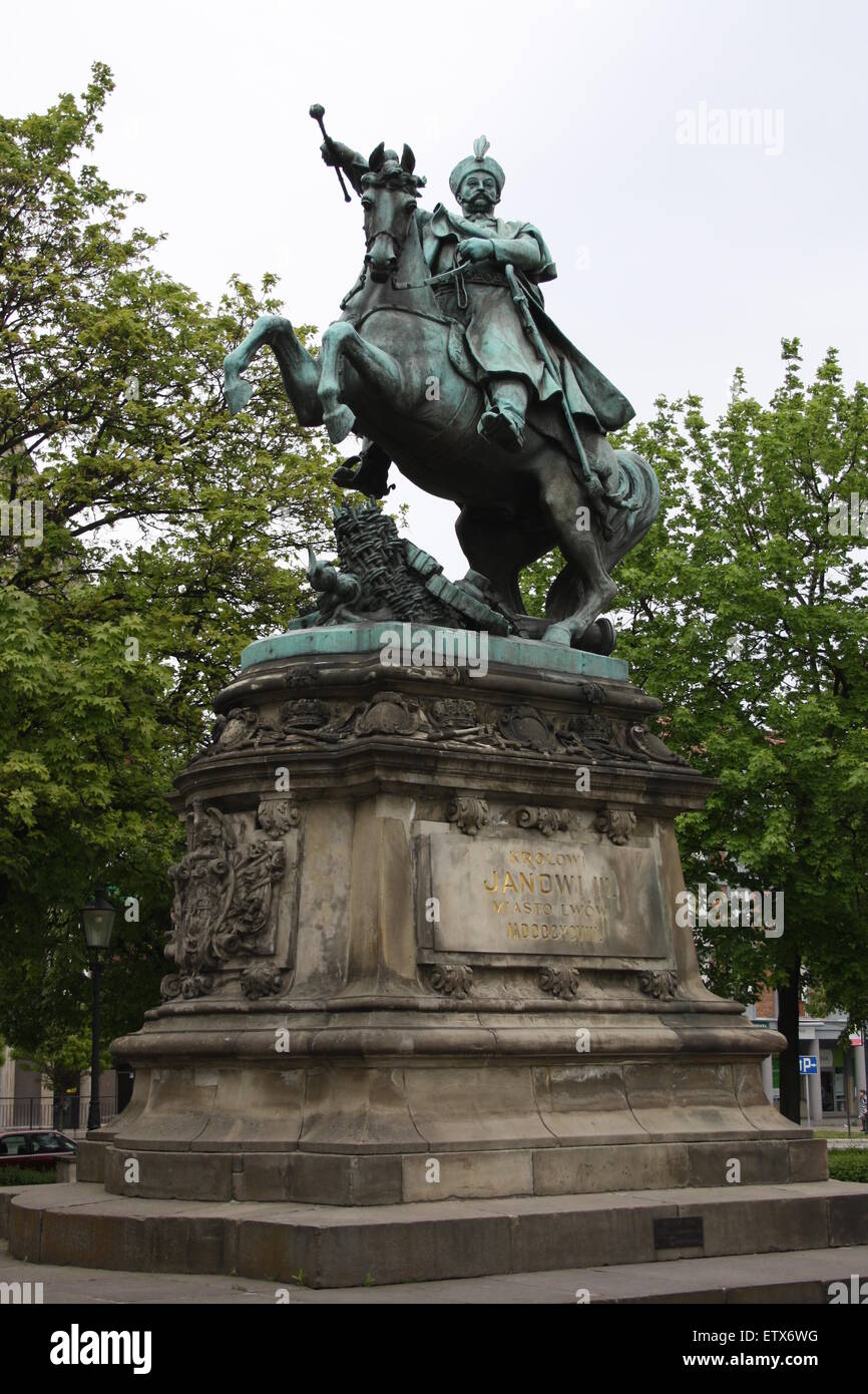 Gdansk, Poland, Statue of King Jan III Sobieski, Stock Photo