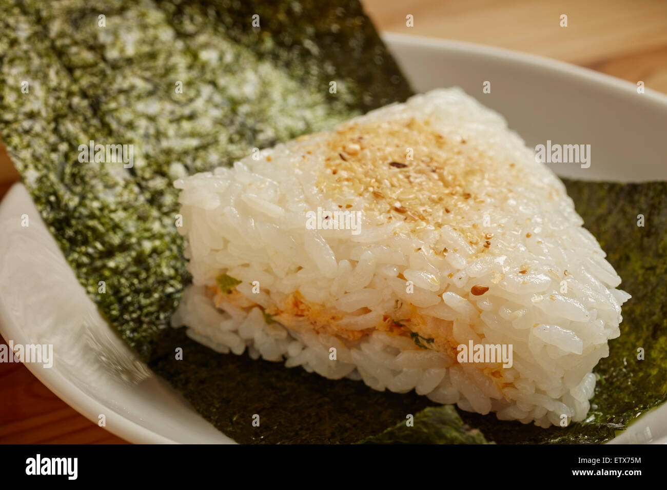 Spicy Tuna Onigiri, a typical Japanese snack Stock Photo Alamy