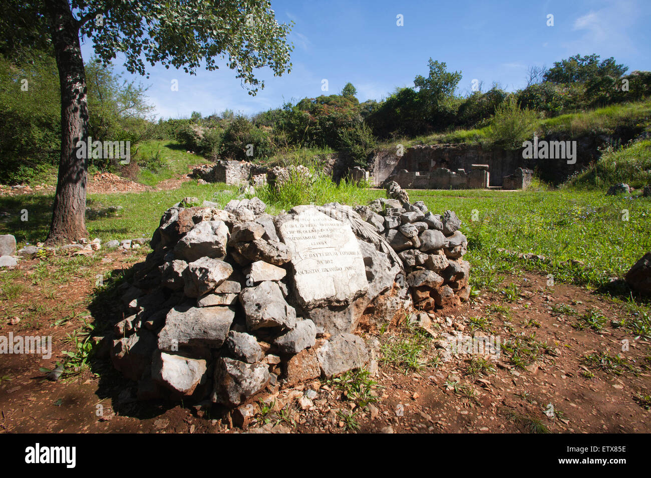 memorial to the bersaglieri, dolina dei bersaglieri, I world war, carso mountains, redipuglia, gorizia, friuli, italy, europe Stock Photo