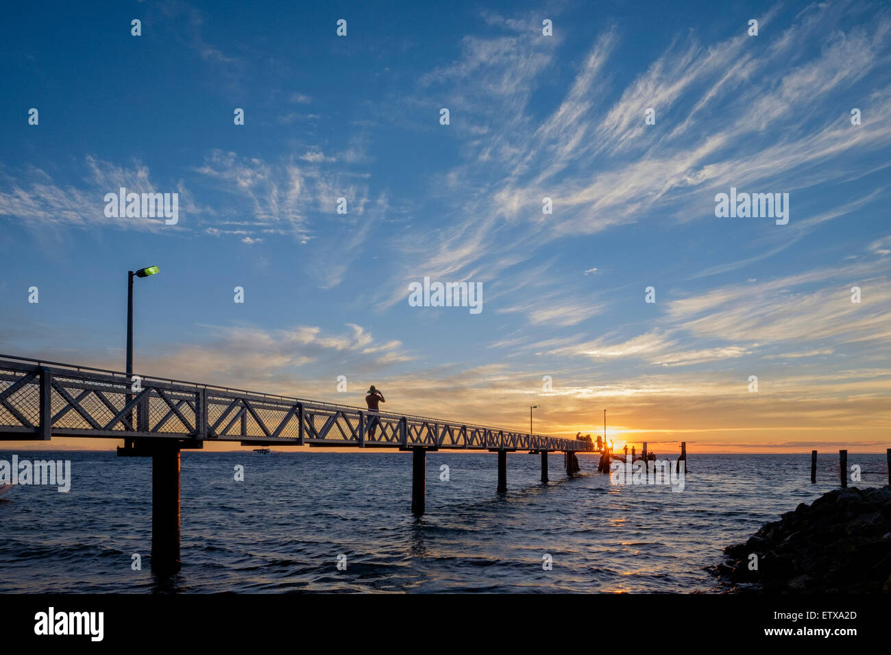 Amity Point Jetty sunset Stock Photo - Alamy