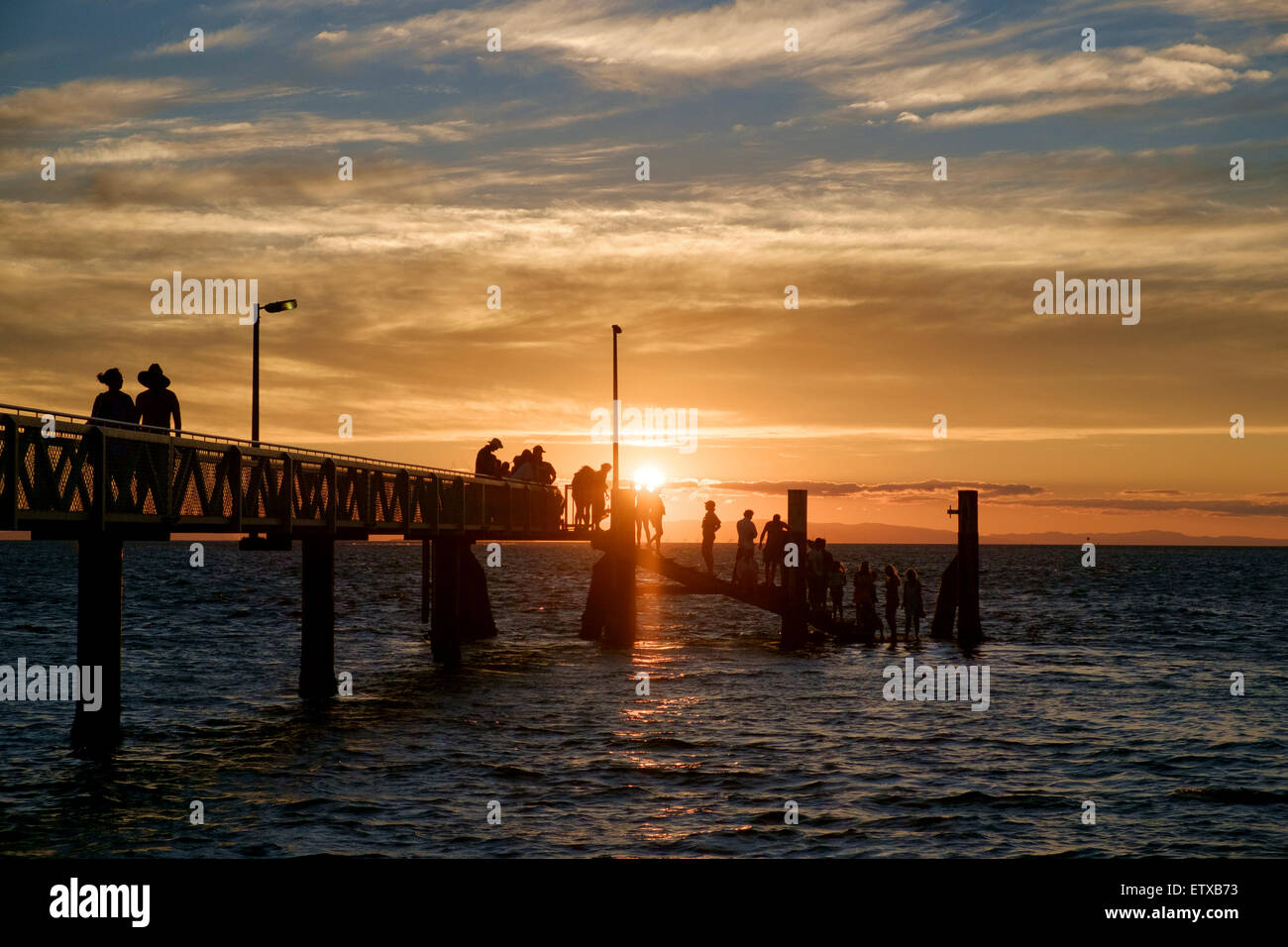 Amity Point Jetty sunset Stock Photo - Alamy