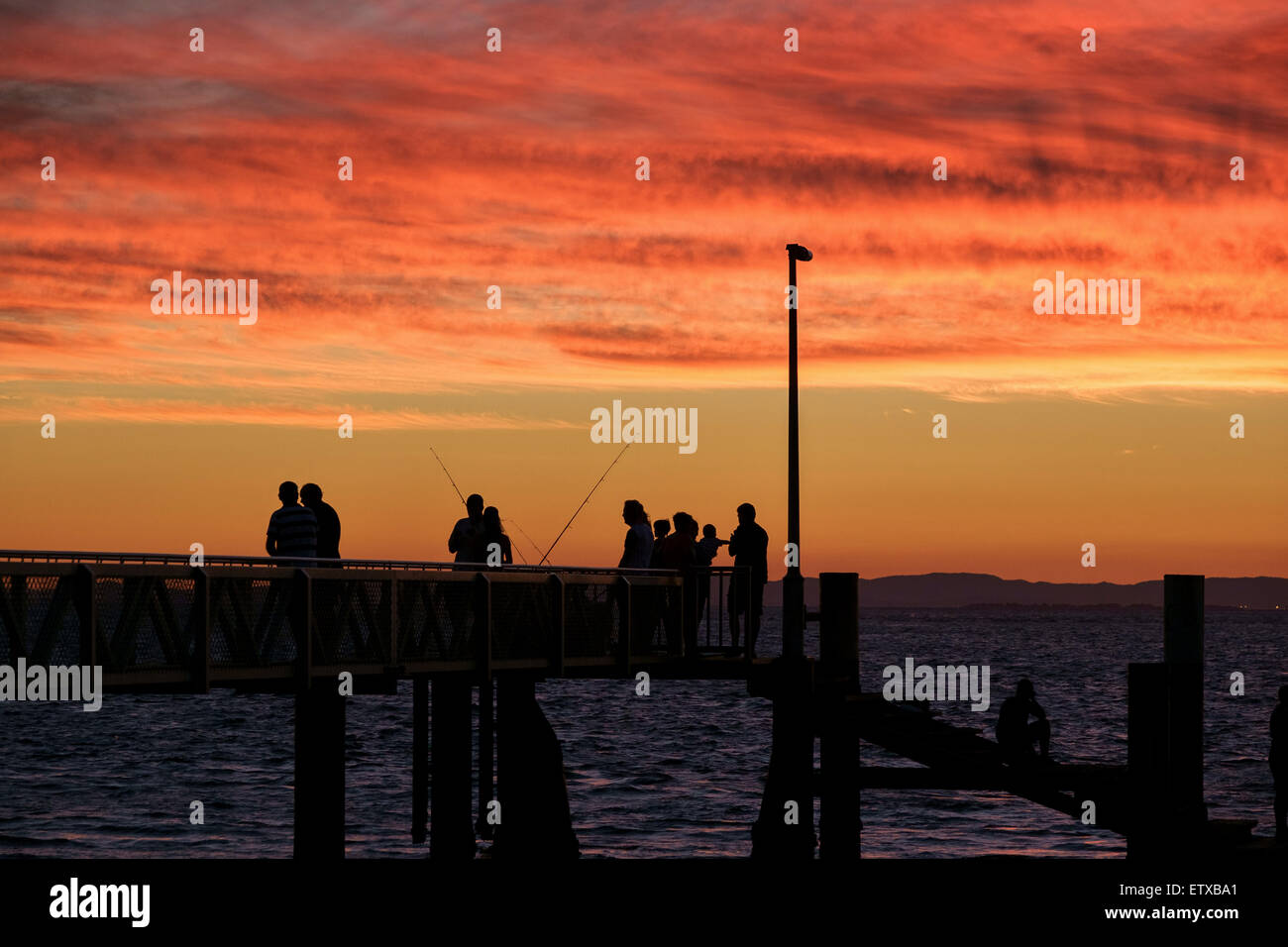 Amity Point Jetty sunset Stock Photo - Alamy