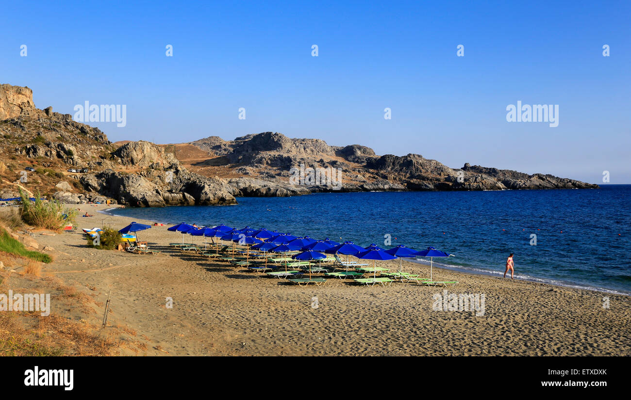 Plakias, Greece, beach of Damnoni on the island of Crete Stock Photo