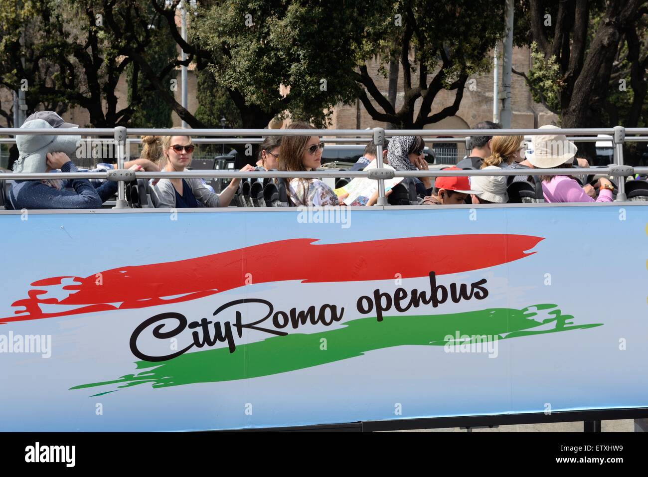 Open top bus in Rome, Italy Stock Photo Alamy