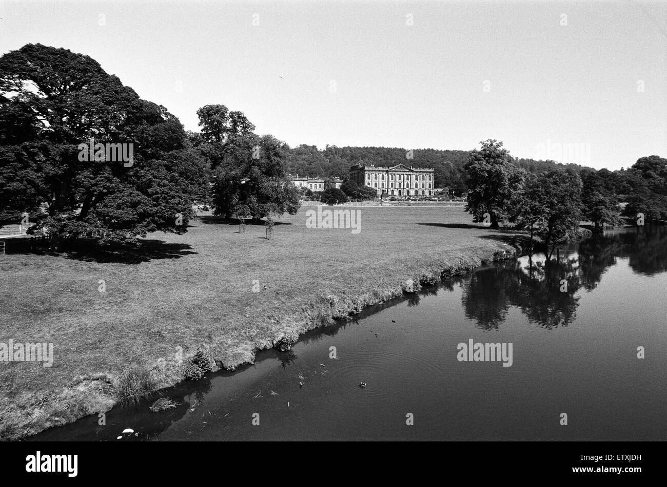 Chatsworth House, Derbyshire. 30th June 1976. Stock Photo
