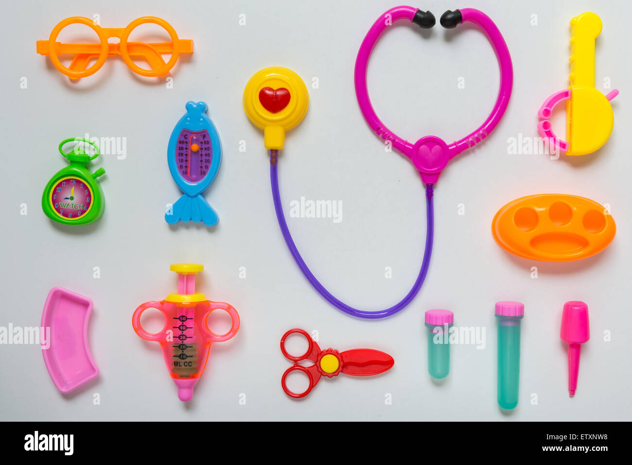 Colorful Medical Equipment Toy Set for Kids Stock Photo Alamy