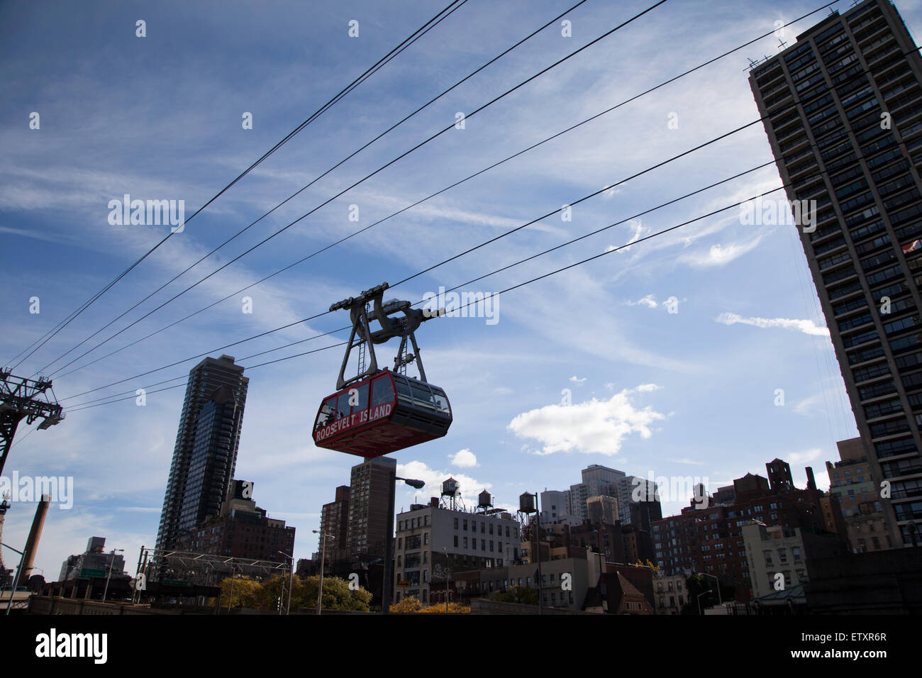 Roosevelt Island cable tram car that connects Roosevelt Island to