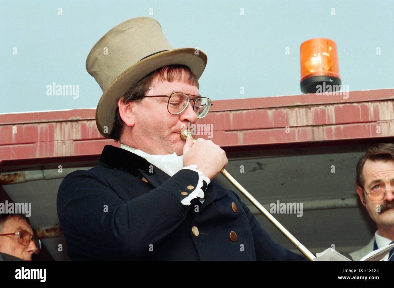 Buglar Ian Dewar at the full blast during the annual Riding the Fair