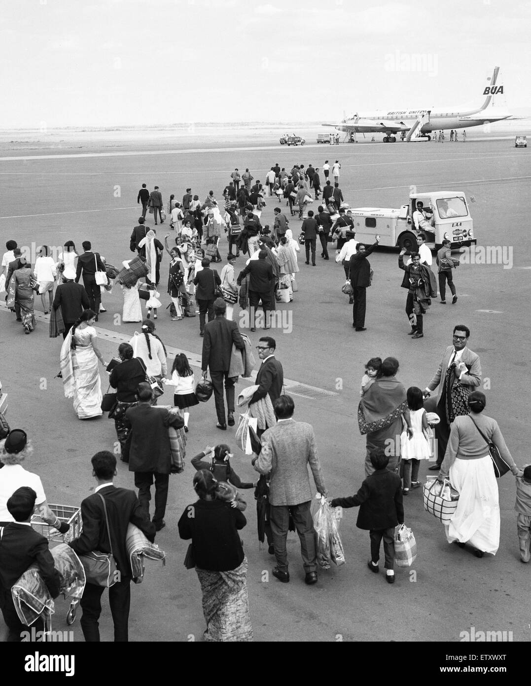 1968 East African Asian Crisis. Scene at Nairobi Airport some of the ...