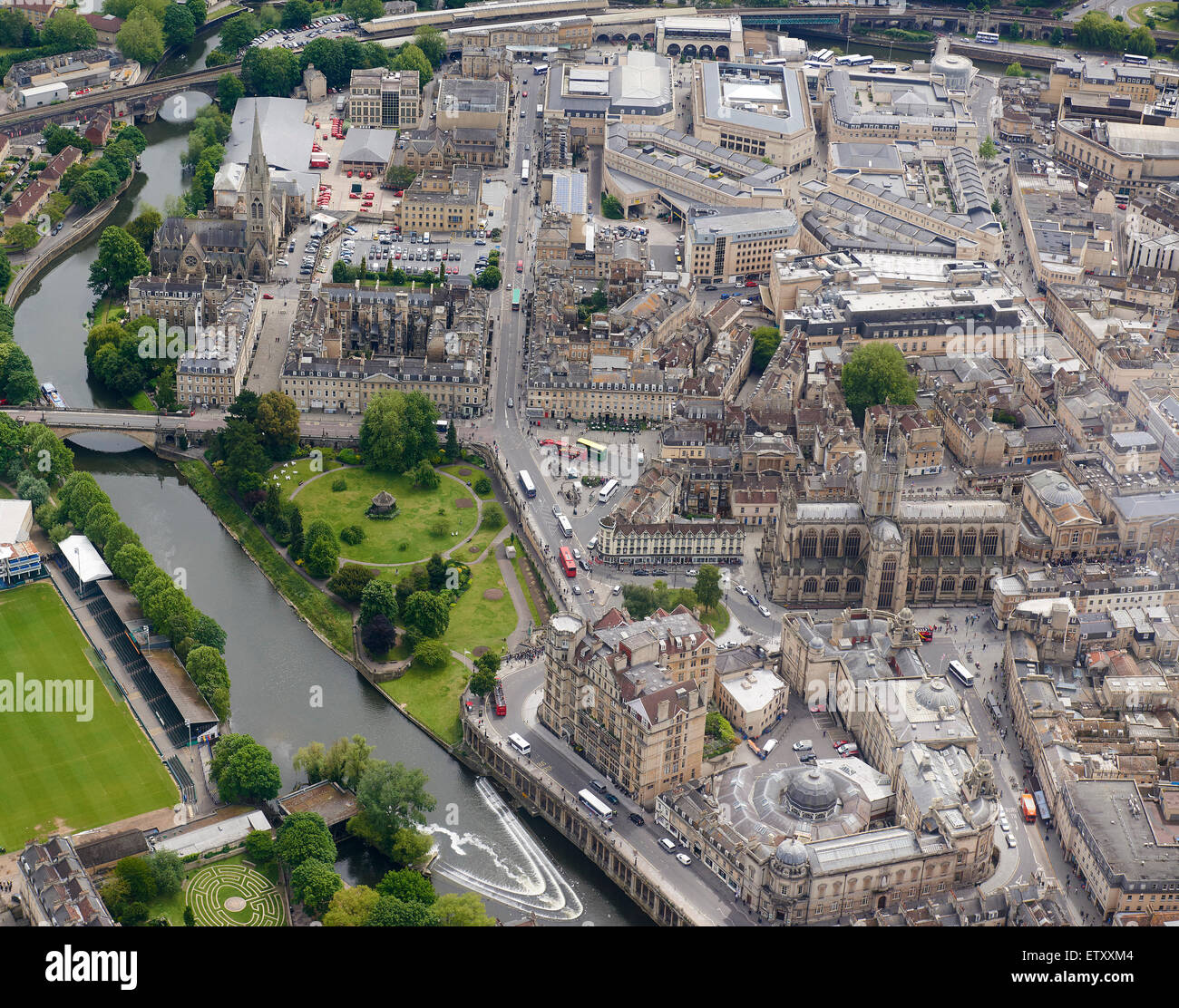 City of Bath, from the air, South West England, UK Stock Photo