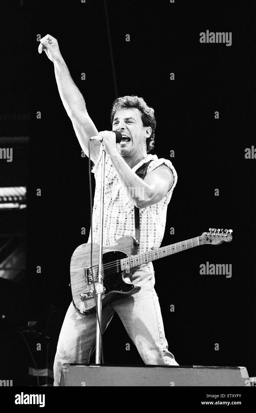 Bruce Springsteen in concert at Wembley, London, 3rd July 1985. Stock Photo