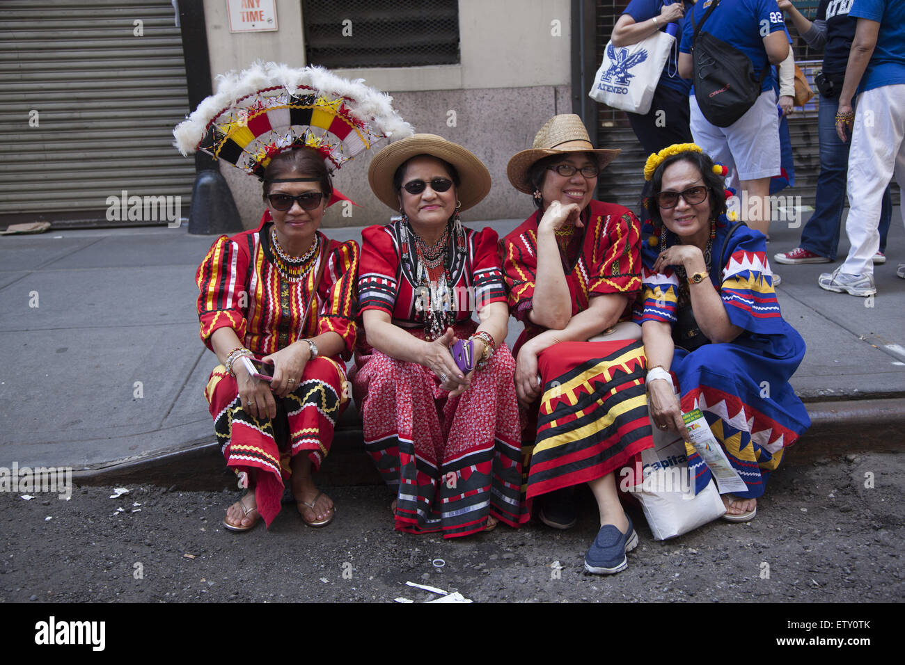 Participants in the Filipino Independence Day Parade in Manhattan, New York City. Stock Photo