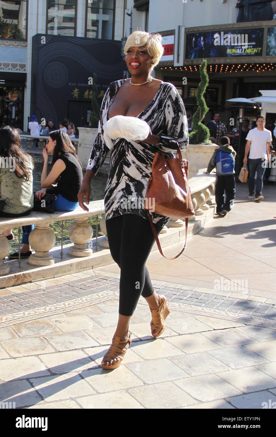 6' 7" Amazon Ashley Adair goes shopping at The Grove in Hollywood