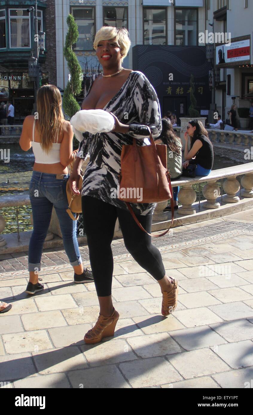6' 7" Amazon Ashley Adair goes shopping at The Grove in Hollywood