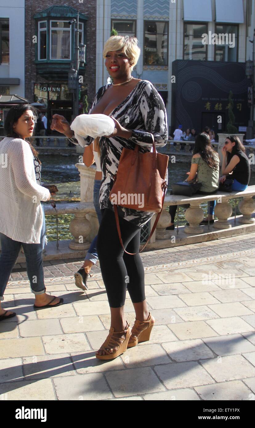 6' 7" Amazon Ashley Adair goes shopping at The Grove in Hollywood