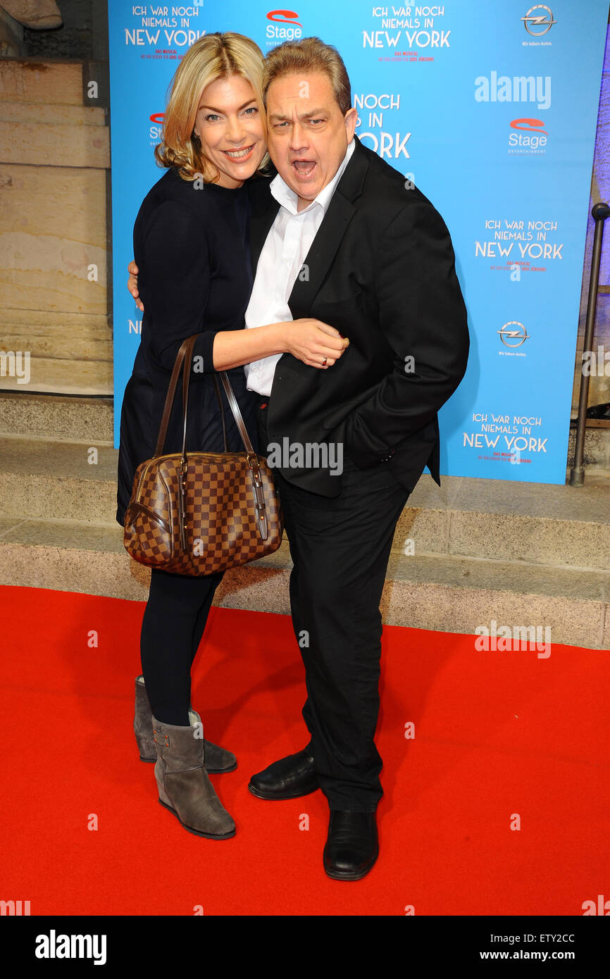 Premiere of Udo-Juergens-Musical 'Ich war noch niemals in New York' at Theater des Westens  Featuring: oliver kalkofe and wife connie frielinghaus Where: Berlin, Germany When: 25 Mar 2015 C Stock Photo