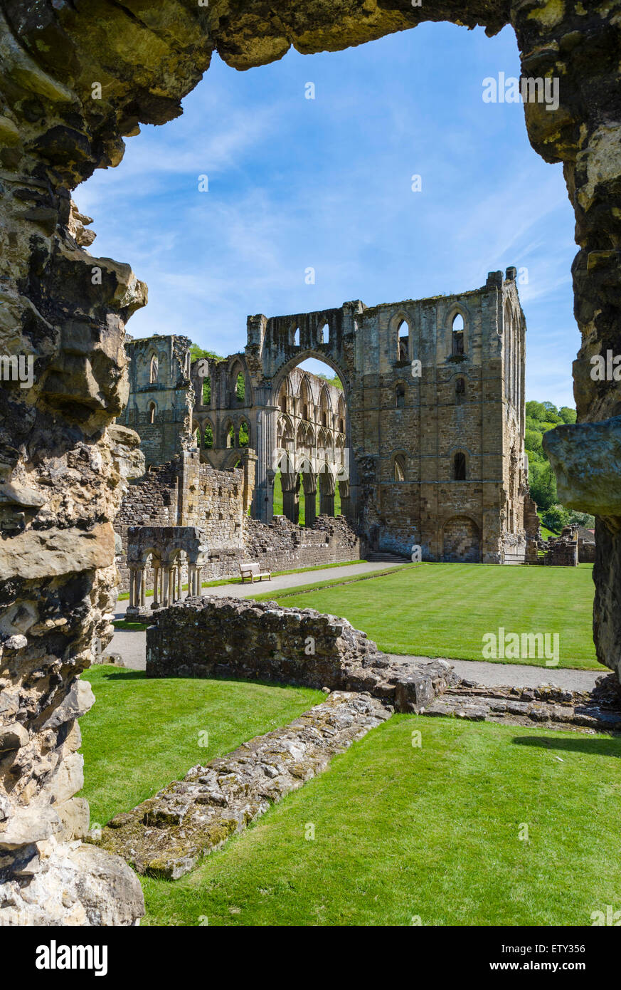Ruins of Rievaulx Abbey, near Helmsley, North Yorkshire, England, UK Stock Photo