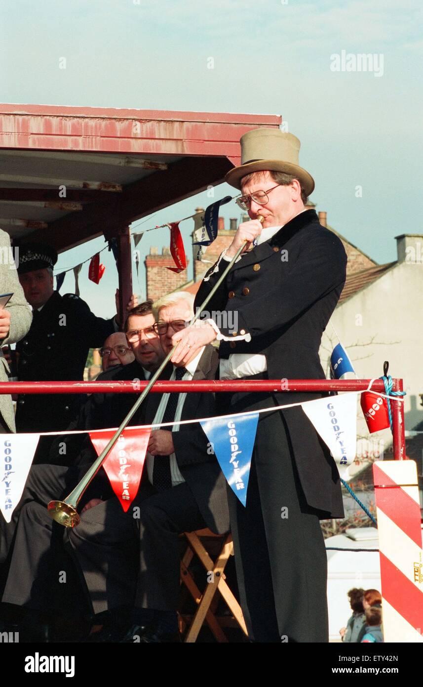 Buglar Ian Dewar at the full blast during the annual Riding the Fair