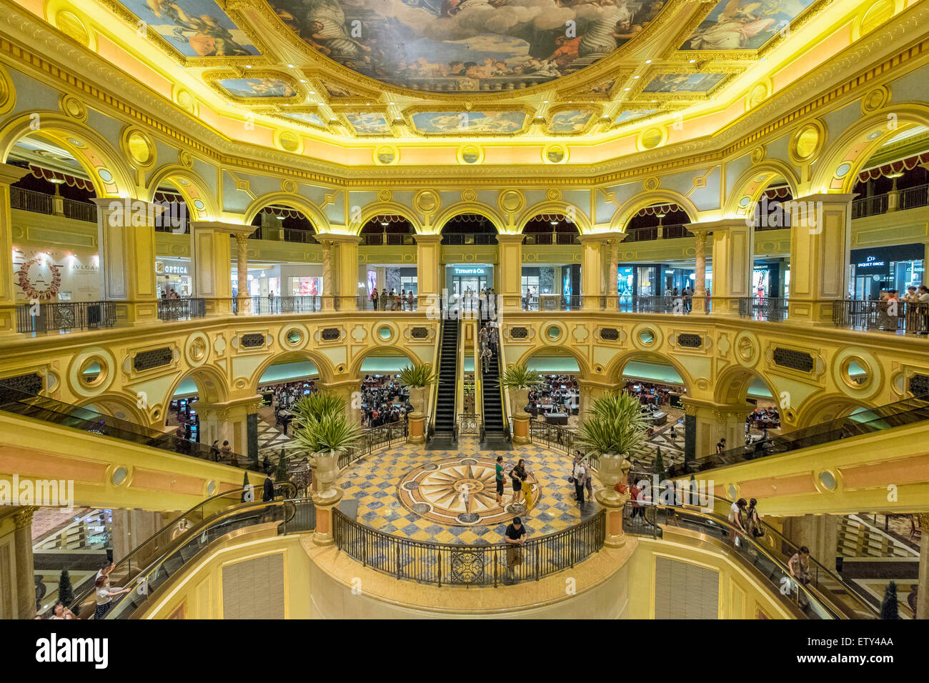 Ornate interior of The Venetian Macao casino and hotel in Macau China Stock Photo