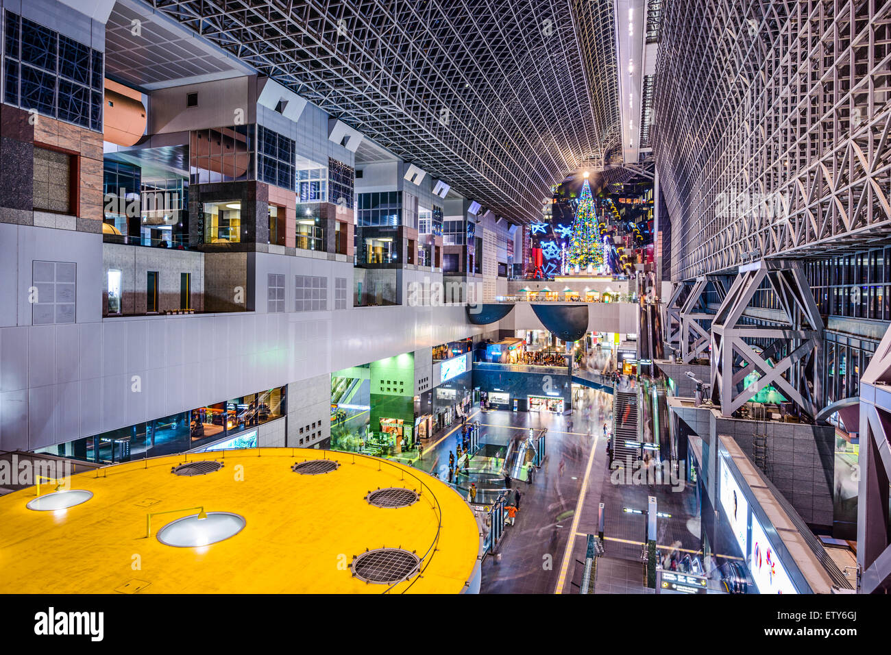 KYOTO - NOVEMBER 21, 2012: Kyoto Station interior. It is Japan's second-largest station building. Stock Photo