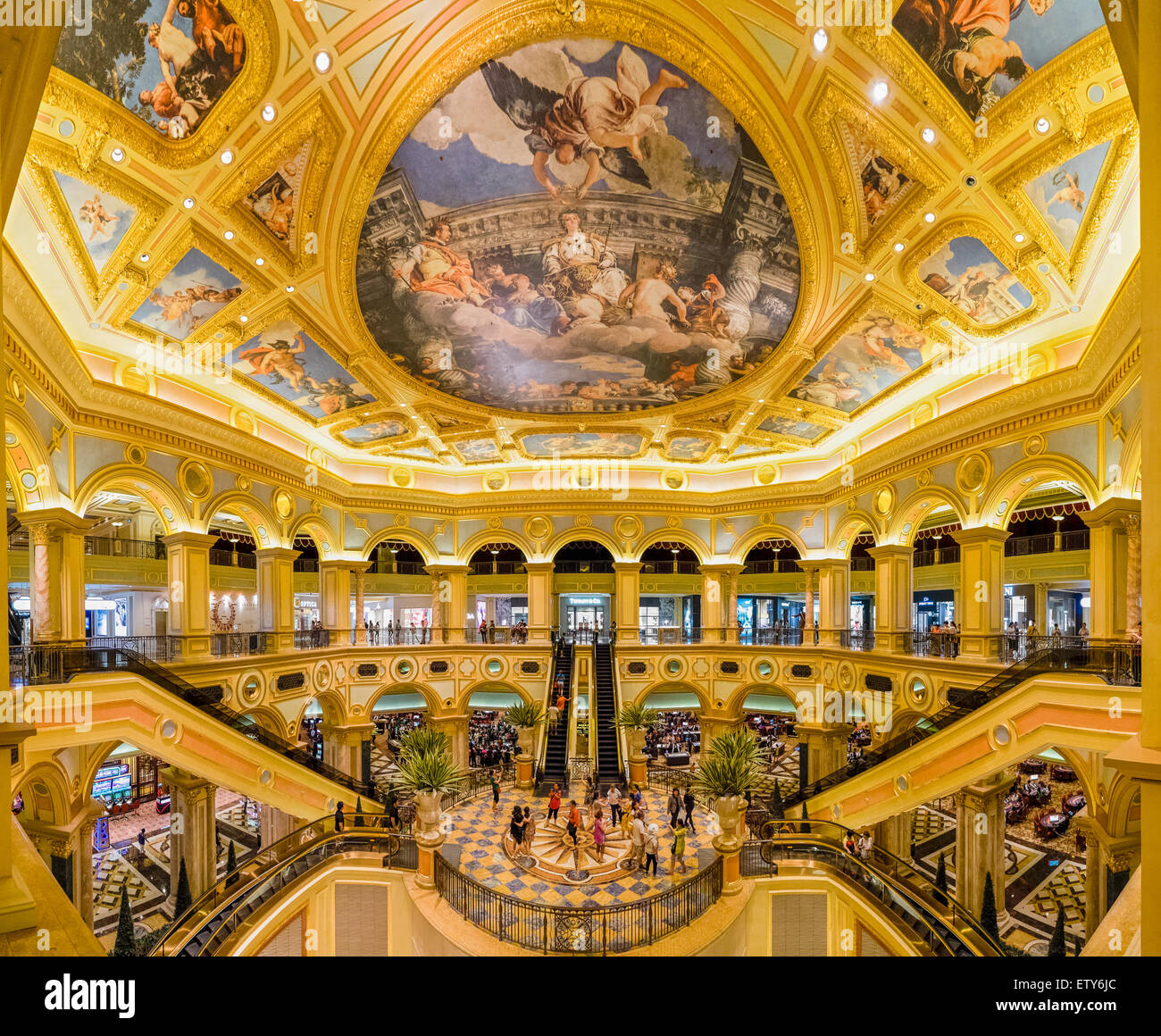 Ornate interior of  The Venetian Macao casino and hotel in Macau China Stock Photo