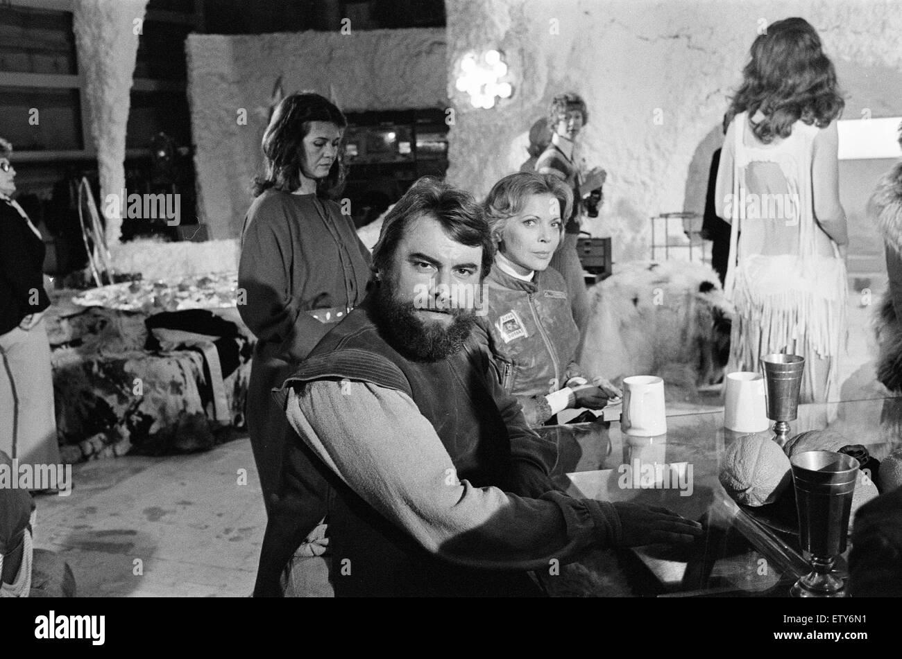 Space 1999, Science Fiction TV Series, filmed at Pinewood Studios, Iver Heath, Buckinghamshire, 25th September 1999. The series ran for two seasons. Starring Barbara Bain as Doctor Helena Russell and guest starring Brian Blessed as Dr. Cabot Rowland. Stock Photo