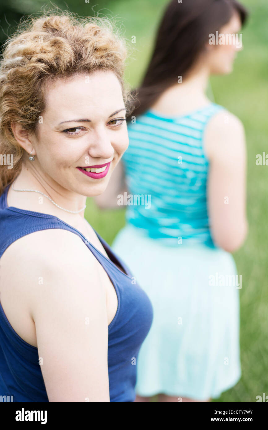 Girl with curly blond hair hi-res stock photography and images - Alamy
