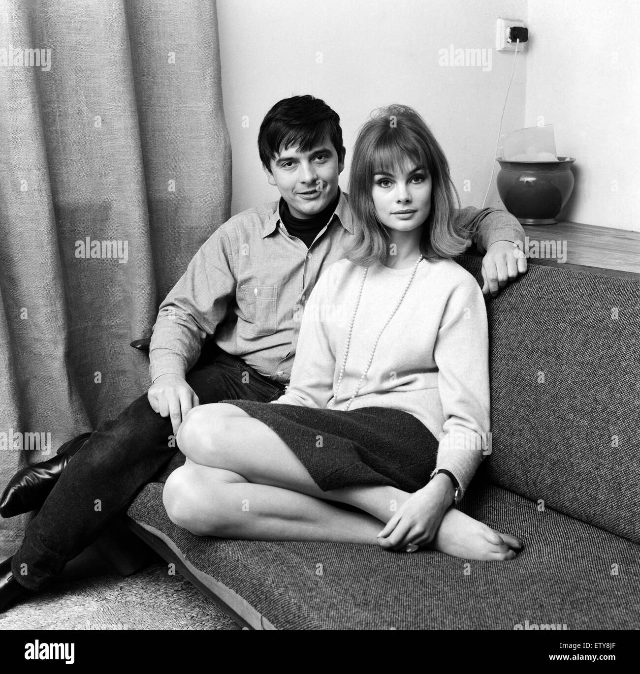 Photographer David Bailey and model Jean Shrimpton photographed at his home, London. 13th December 1963. Stock Photo