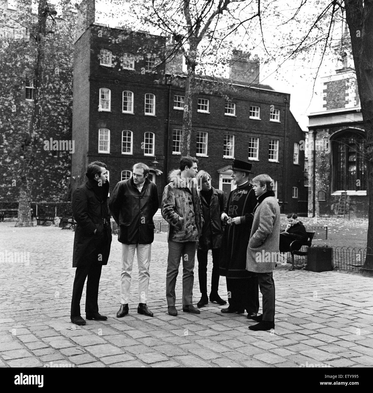 The Beach Boys visit the Tower of London. 7th November 1964. Stock Photo