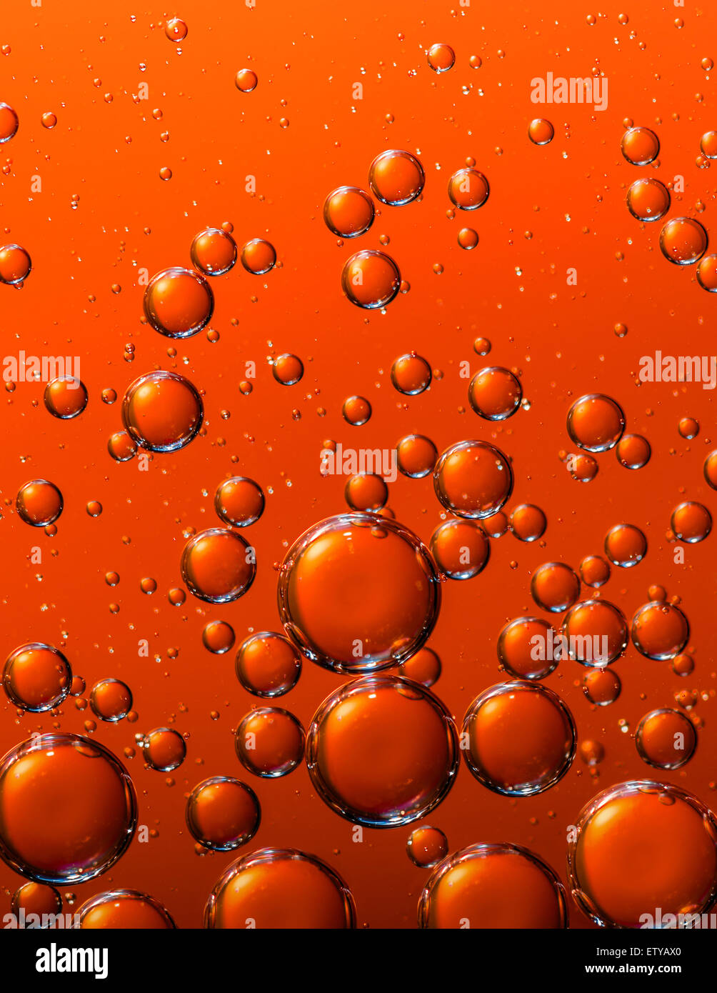 Refreshing colored air bubbles floating Stock Photo
