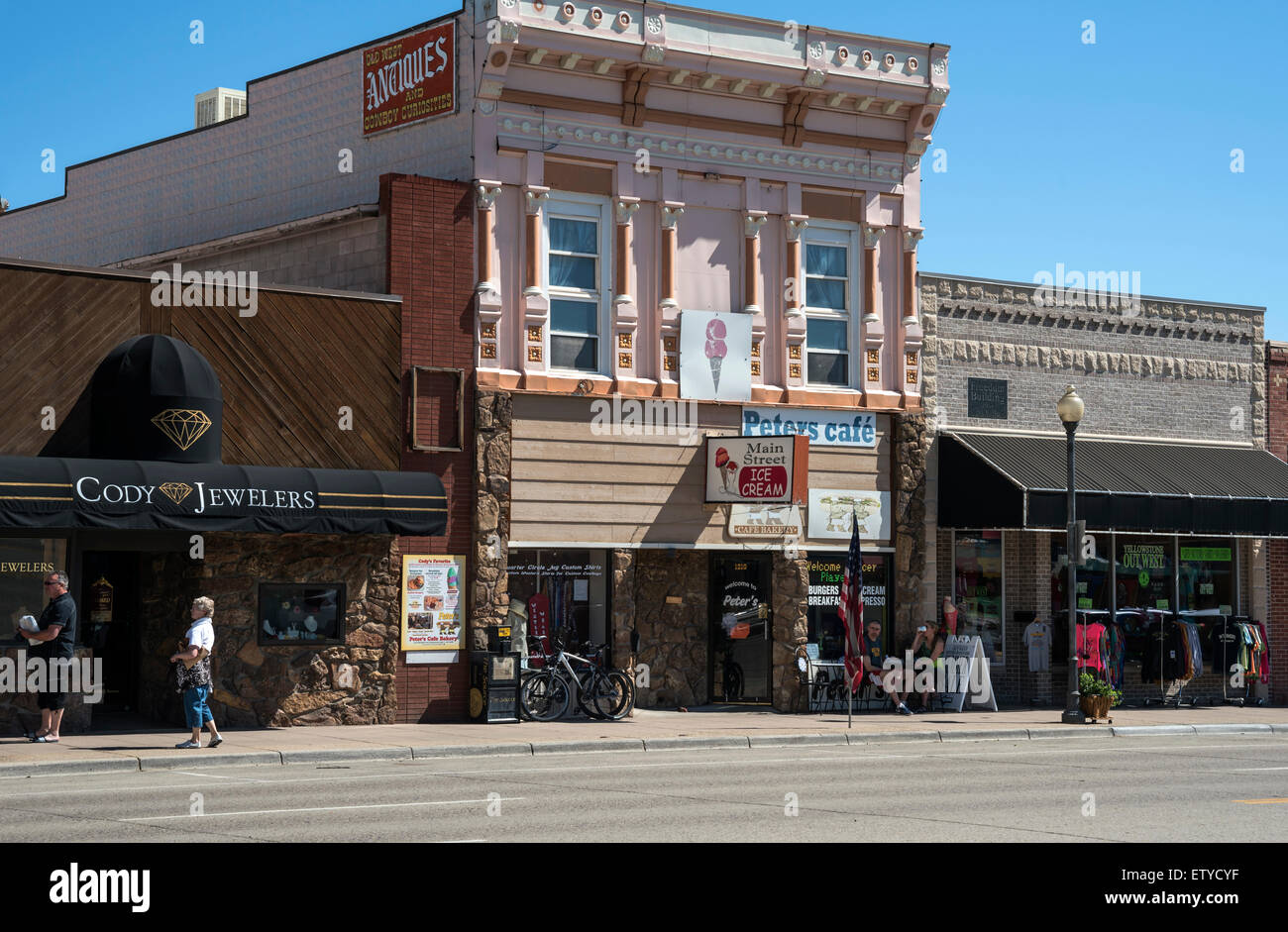 Old   buildings , the main street, Cody, Wyoming, United States,  North America, USA Stock Photo