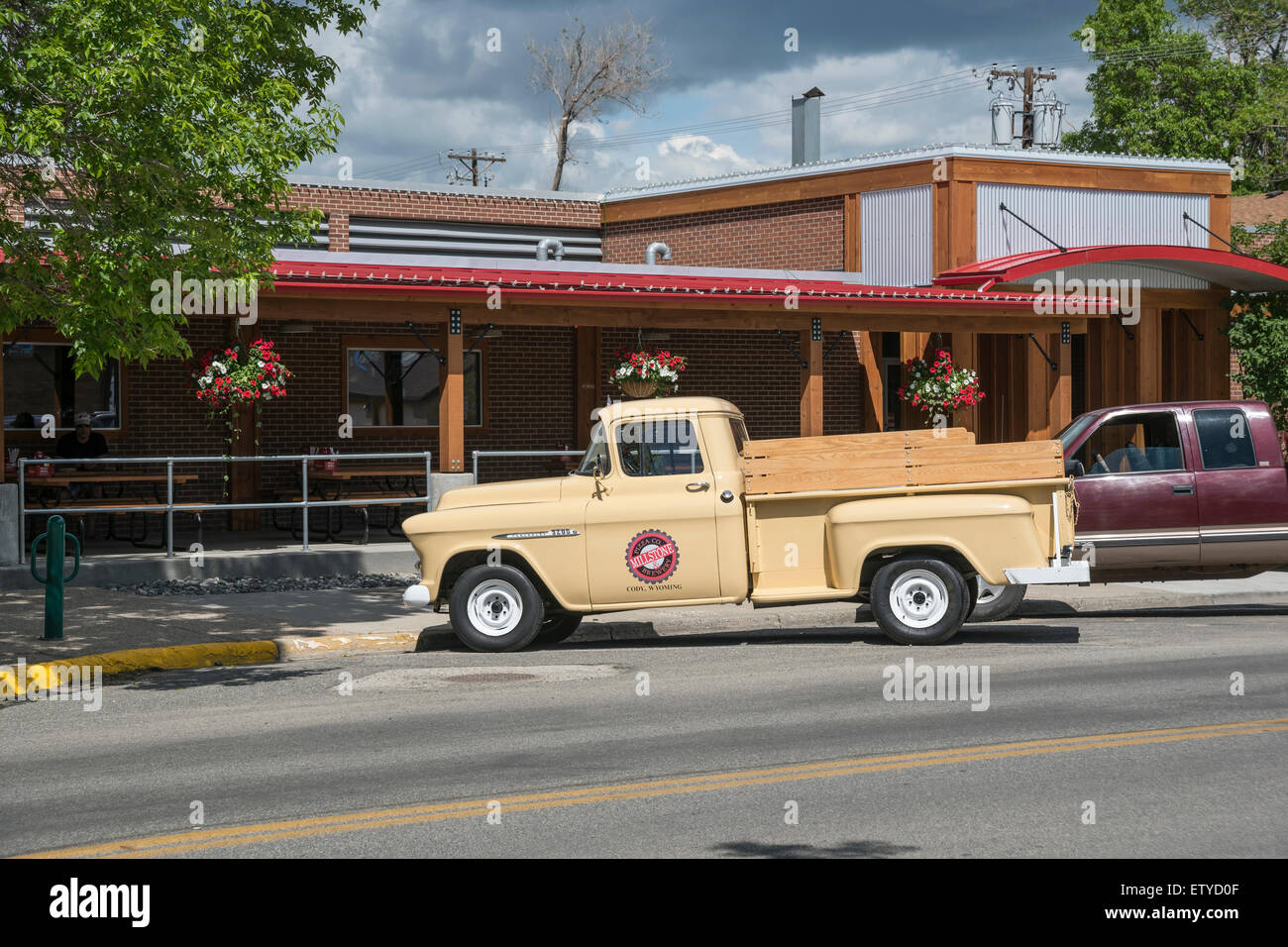 Truck for pizza delivery ,Cody, Wyoming, United States,  North America, USA Stock Photo