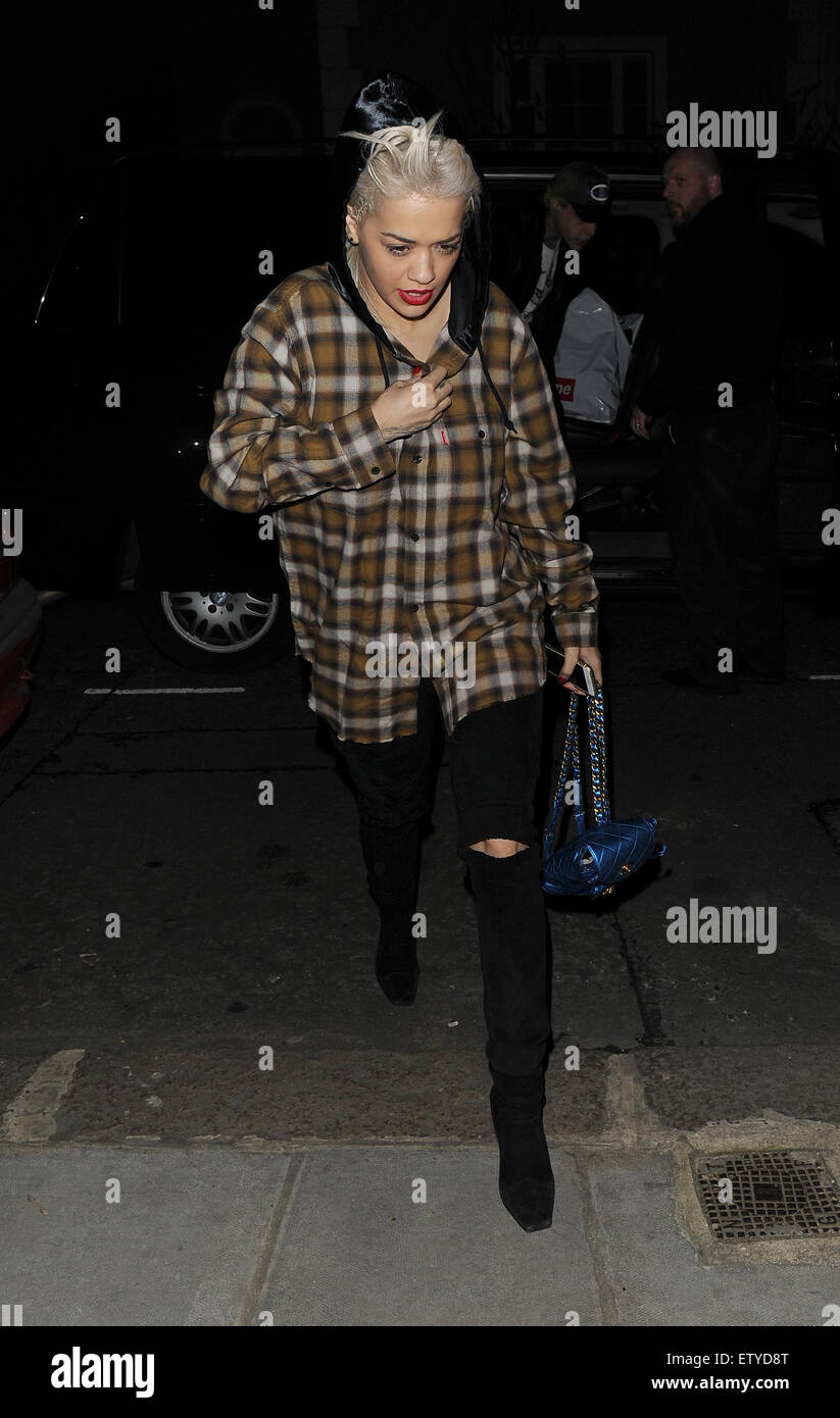 Rita Ora arrives home with boyfriend Ricky Hilfiger wearing a checked ...