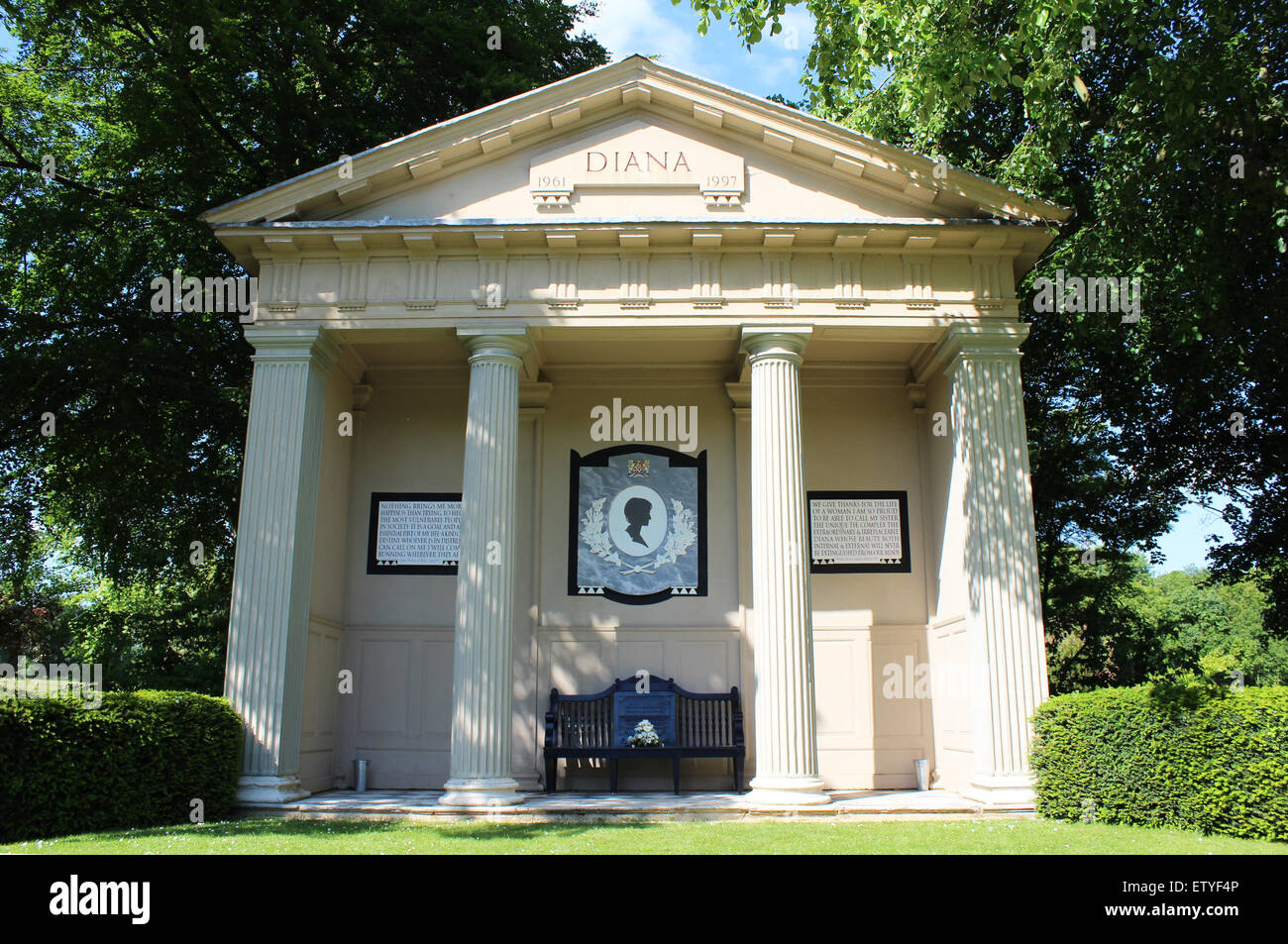 Temple in the grounds of the Althorp Estate dedicated to Diana ...