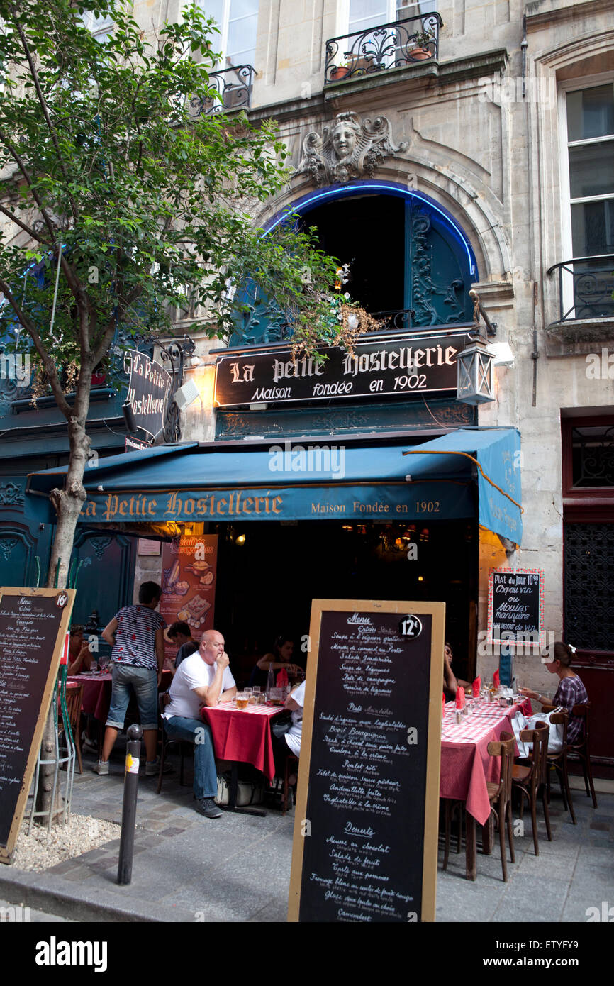 Small Restaurant In The Quartier Latin Paris France Stock - 