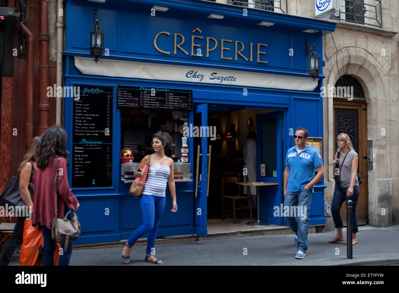 Creperie in the Quartier Latin in Paris, France Stock Photo