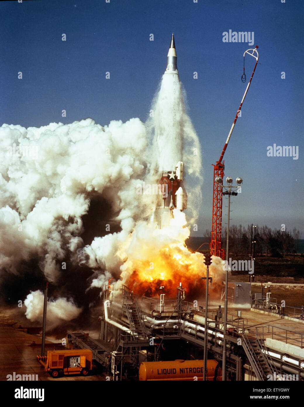 Atlas Missile, Launch Stock Photo