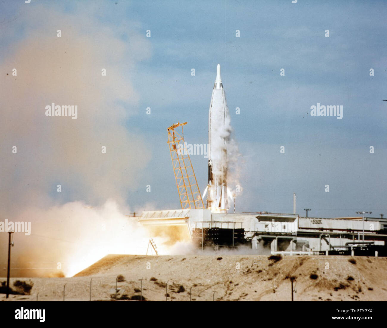 The Atlas missile lift-off captured in this image showcases the ...