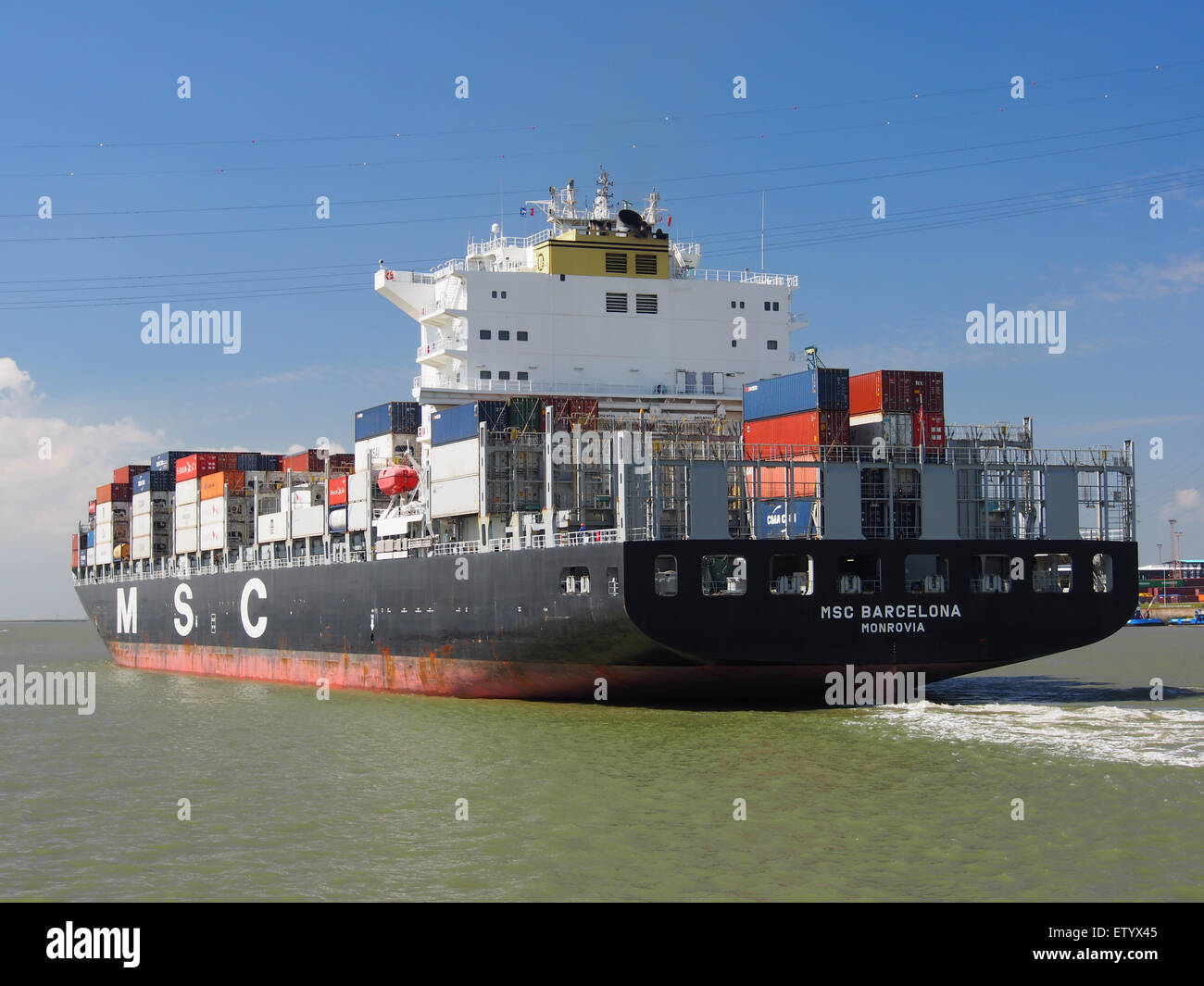 MSC Barcelona - IMO 9480186, Berendrechtsluis, Port of Antwerp, pic14 Stock Photo