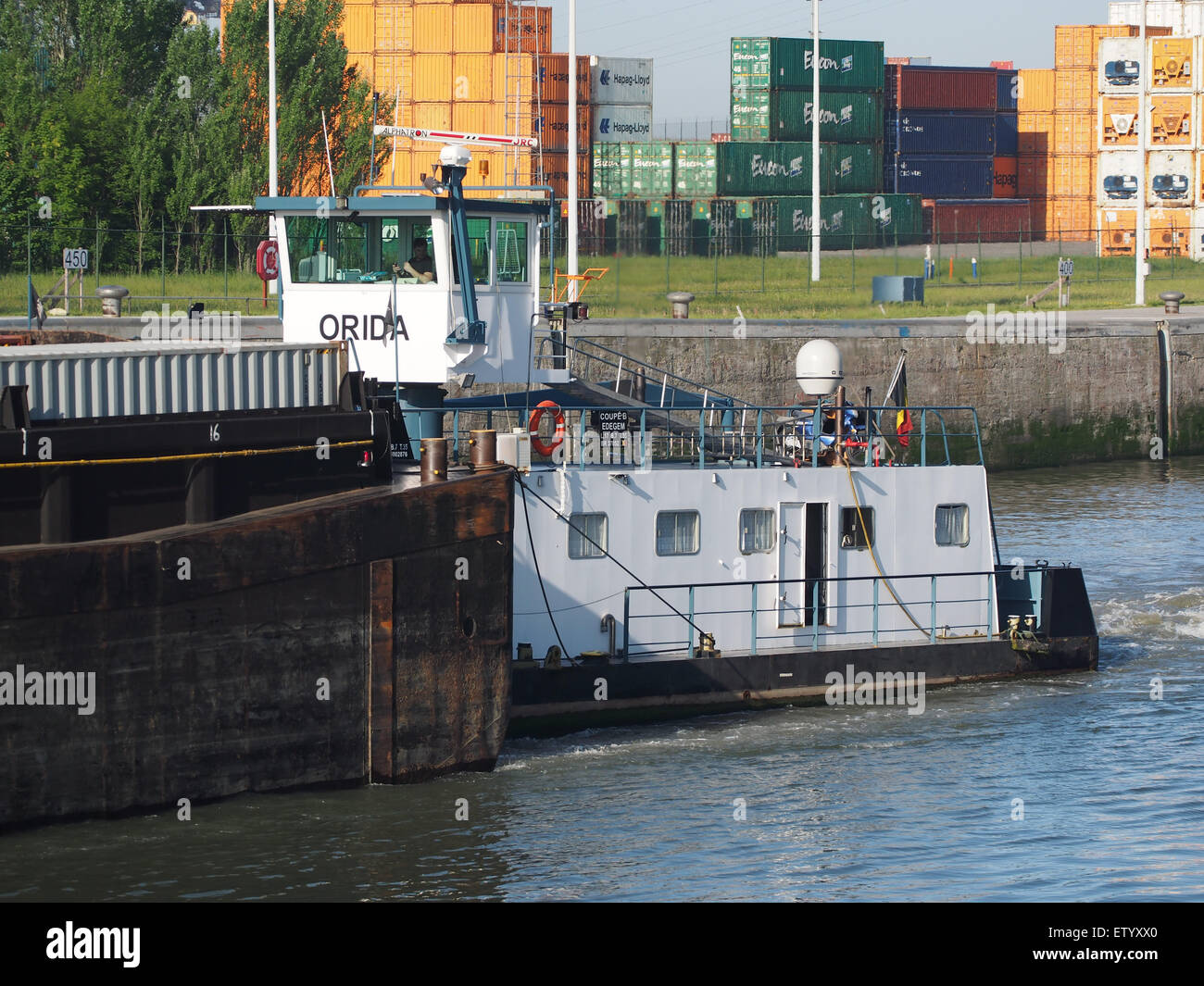 Orida - ENI 06002876 in the Berendrecht locks, Port of Antwerp, pic1 Stock Photo