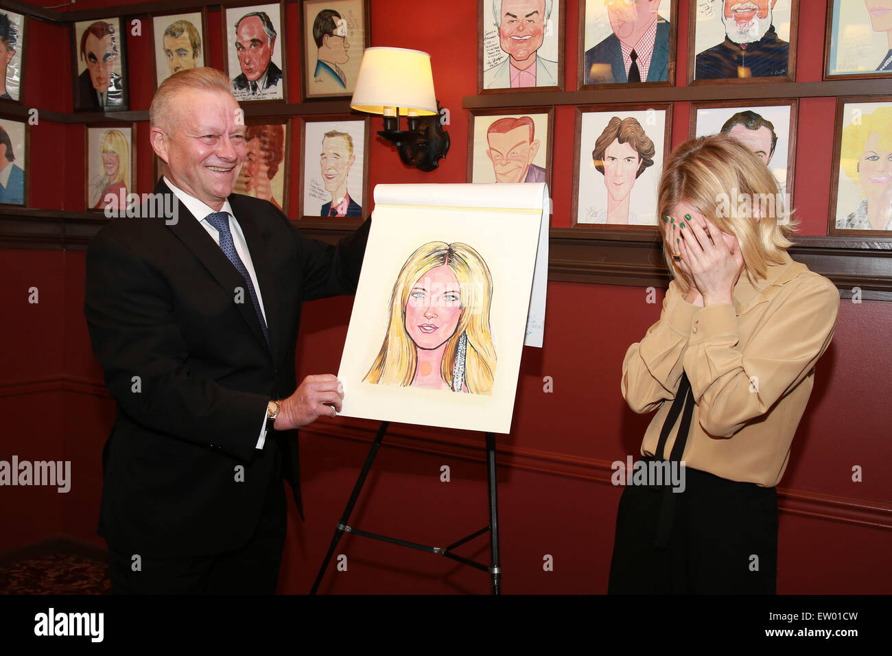 Sienna Miller's caricature portrait unveiling at Sardi's restaurant, a