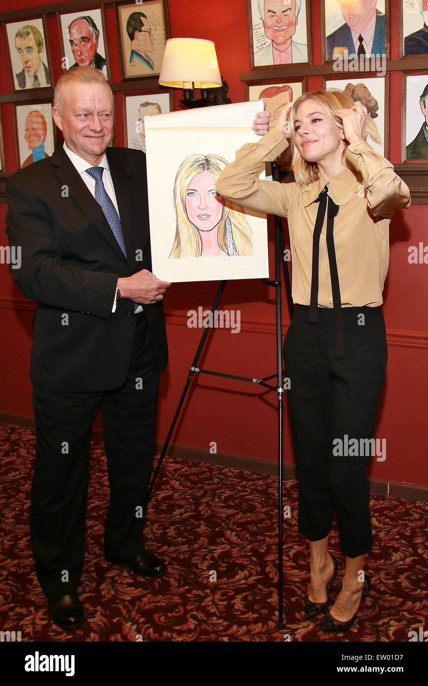 Sienna Miller's caricature portrait unveiling at Sardi's restaurant, a