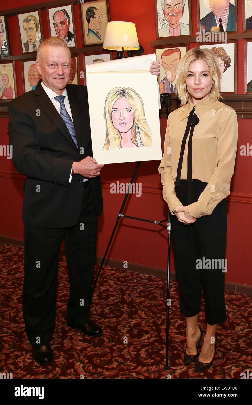 Sienna Miller's caricature portrait unveiling at Sardi's restaurant, a