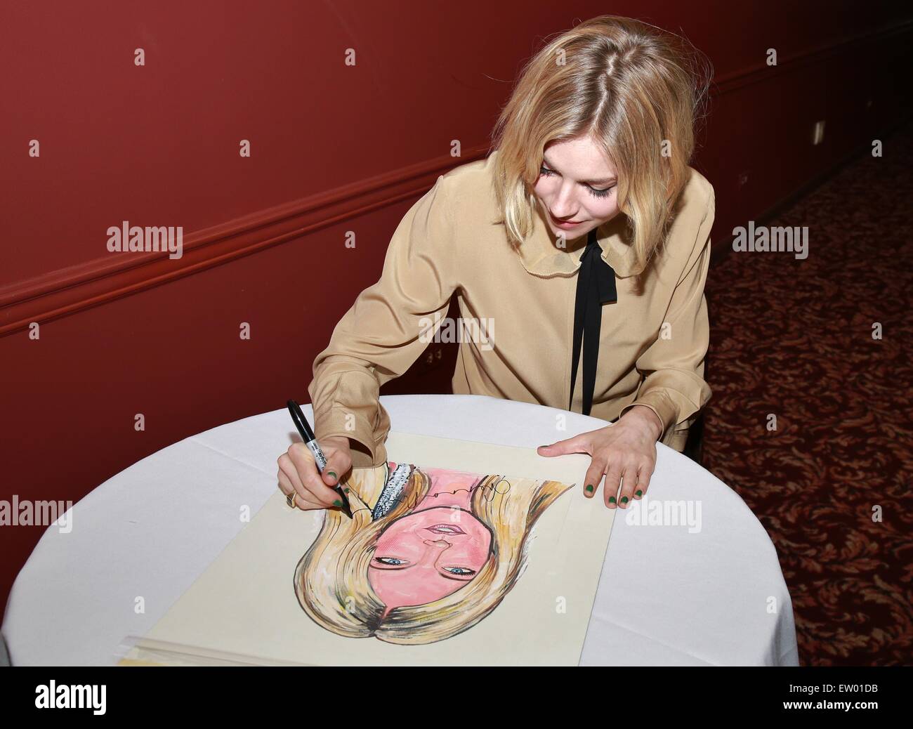 Sienna Miller's caricature portrait unveiling at Sardi's restaurant, a