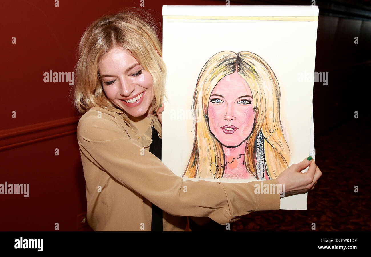 Sienna Miller's caricature portrait unveiling at Sardi's restaurant, a
