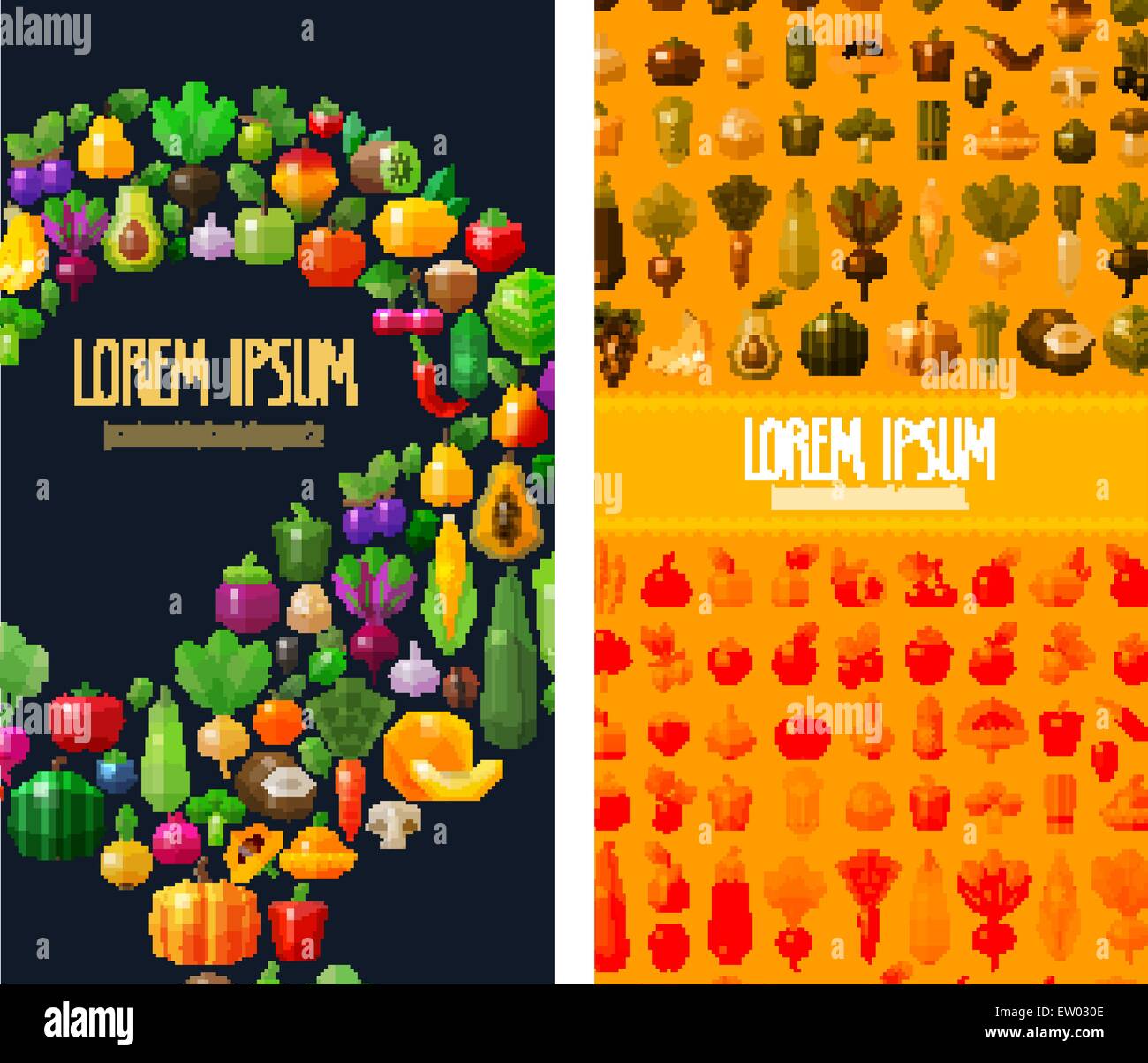 fruits and vegetables vector logo design template. fresh food or ...