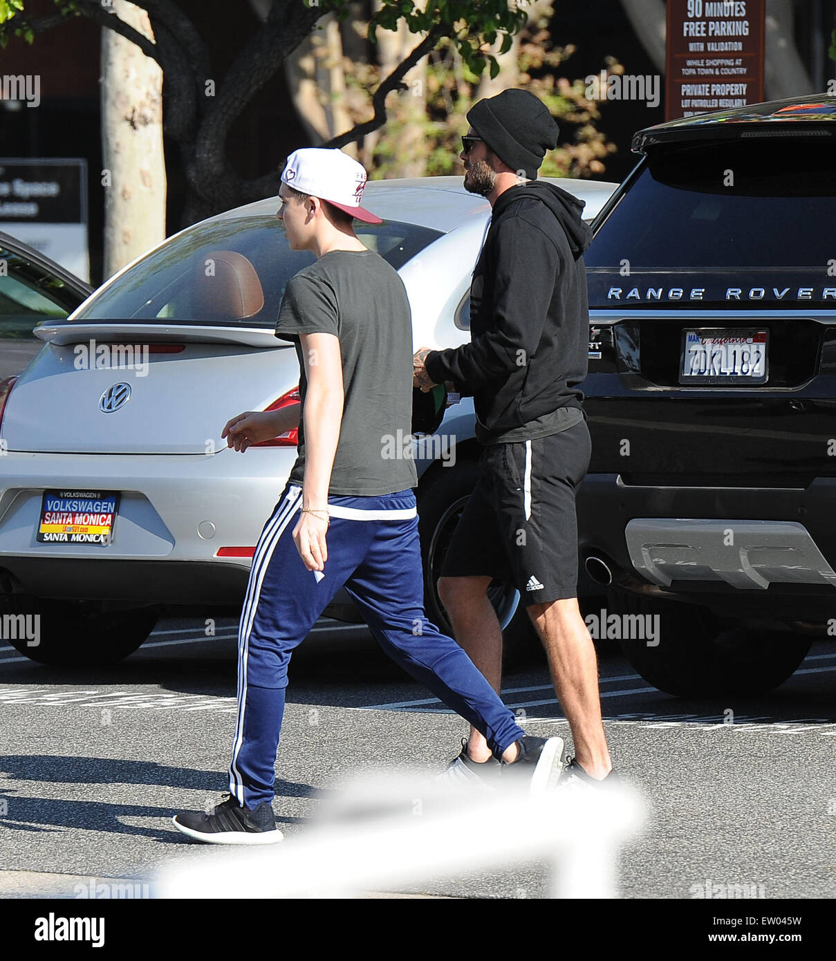 David Beckham and his son Brooklyn Beckham arrive SoulCycle in ...