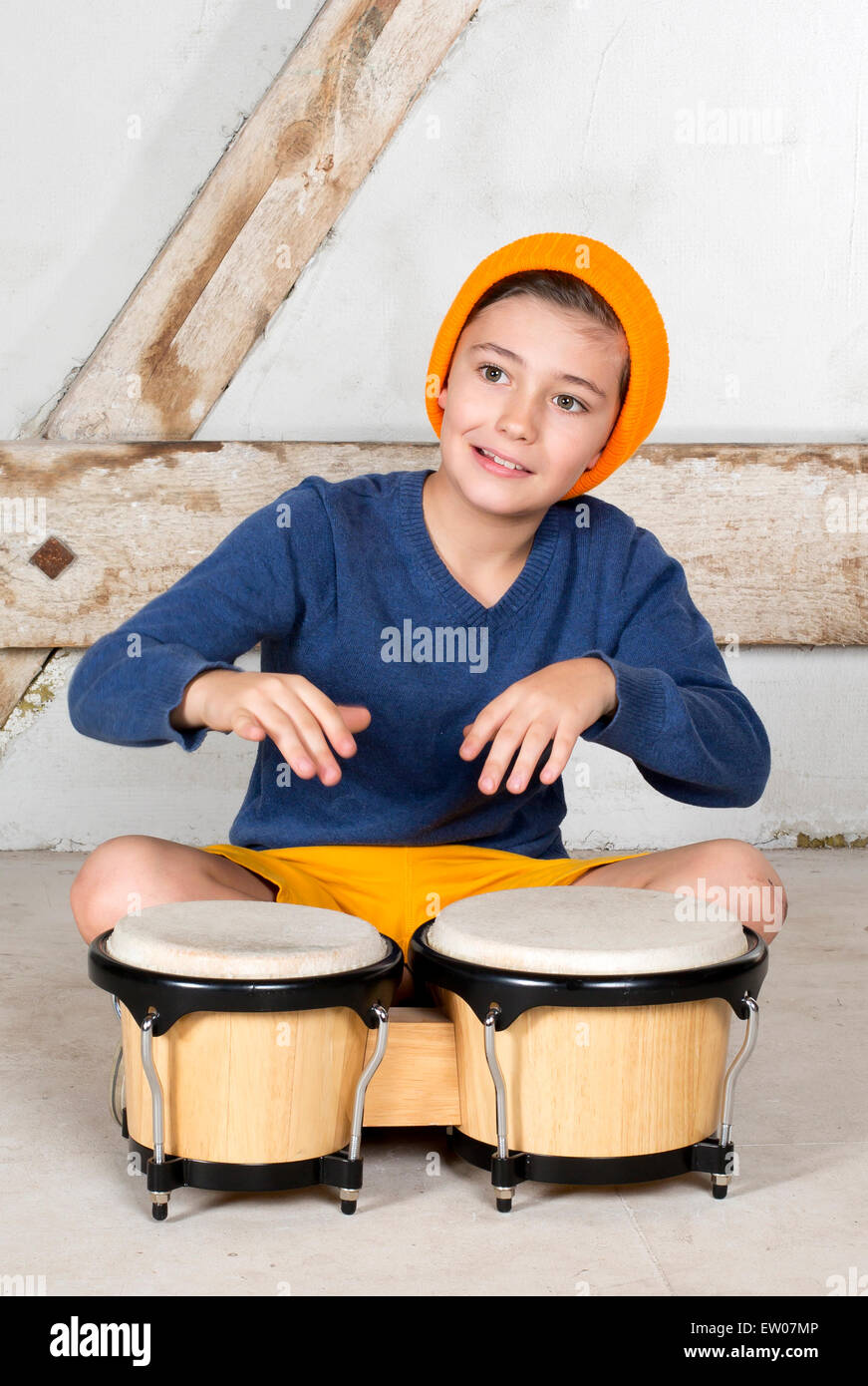 Boy playing drum hires stock photography and images Alamy